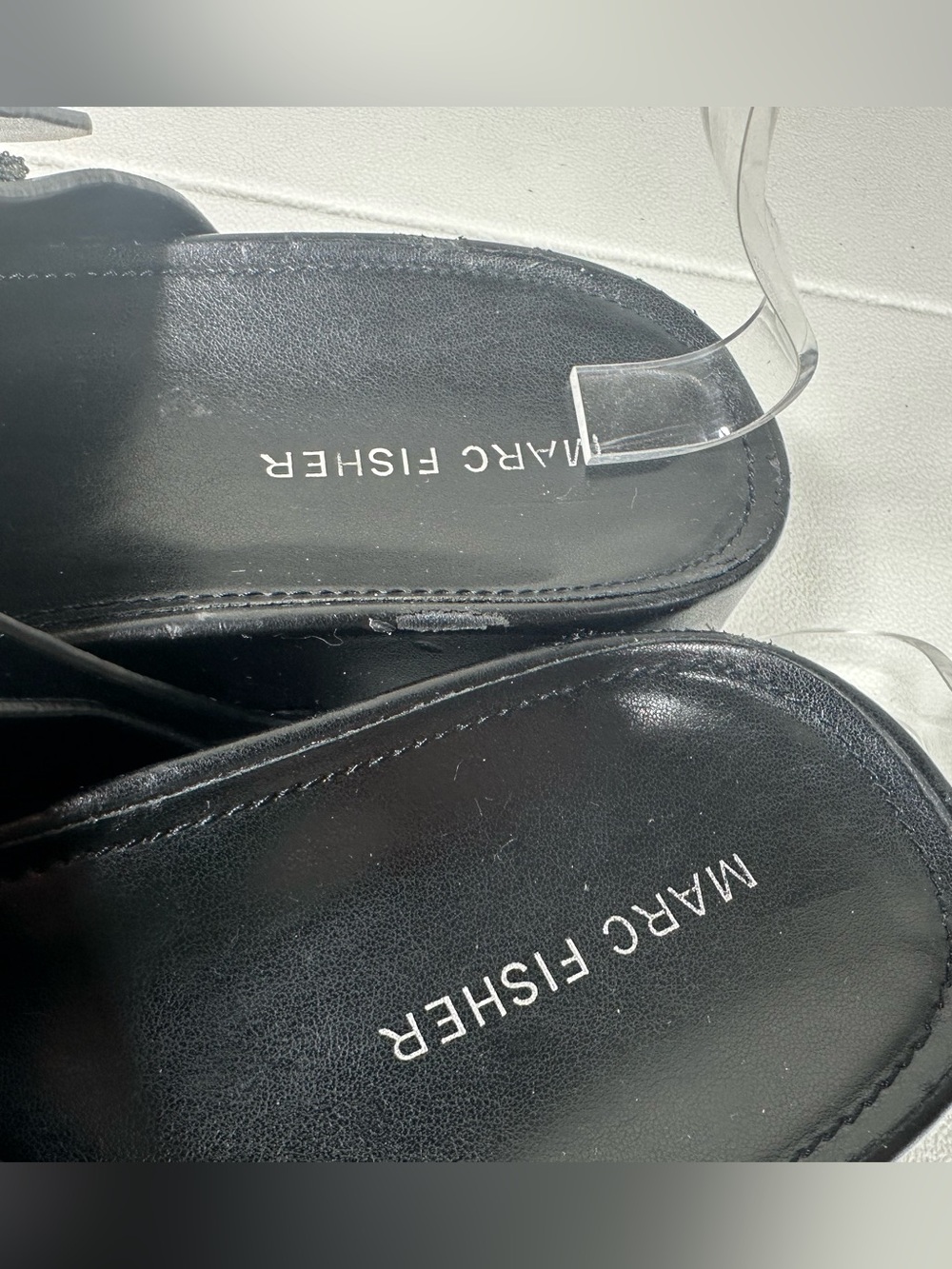 Marc Fisher Vegan Leather Double Buckle Slide Sandals - Picture 10 of 11